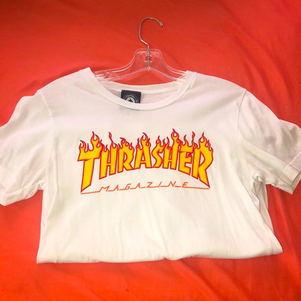 white x thrasher shirt